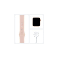 Apple Watch SE GPS, 40mm Gold Aluminium Case with Pink Sand Sport Band