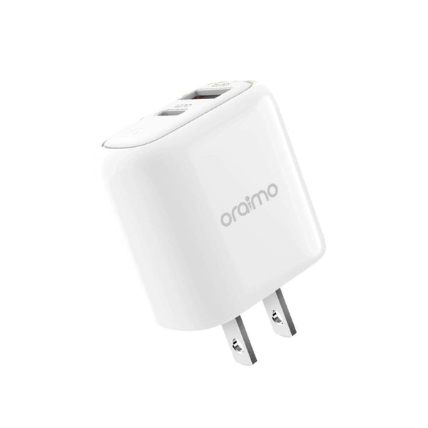 Adaptador Cargador Rápido De 2 Puertos Oraimo kit US OCW-E94D + Cable L53 White LAT
