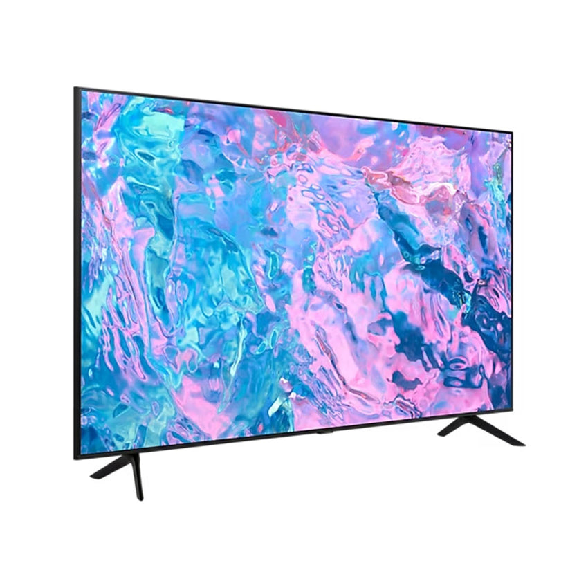 Televisor Samsung FLAT LED Smart TV 85 pulgadas Crystal UHD 4K  /3,840 x 2,160 /HDR / DVB-T2 /LAN /WIFI 5 / Bluetooth 5.2 / Google Meet / AirPlay 2 /modo ambiente/ Modo Juego/ HDMI x 3/ USB x1 /abre y edita archivos de Office/ Garantía 1 año, Ficha técnic