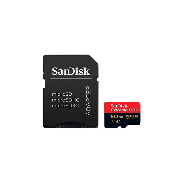 Tarjeta MicroSD SanDisk Extreme Pro 512GB UHS-I con adaptador hasta 200MB/s lectura A2 U3 V30