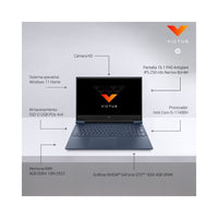 Portátil Hp Victus 16-d0504la i5-11400H - TGL | 8GB | 512GB SSD | 16.1 FHD Antiglare IPS 250 nits Narrow Border | NO TOUCH |NVIDIA GeForce GTX 1650 4GB |Performance Blue| FF | W11H6