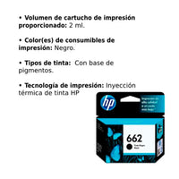 Cartucho Hp Negro  662