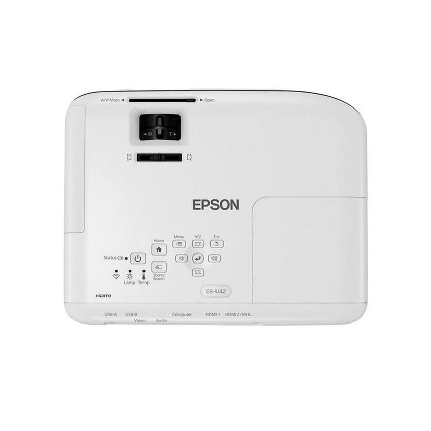 Video Proyector Epson PowerLite U42+/Tecnología: 3LCD/(3.600 lumens en Blanco y Color - Resolución WUXGA 1920 x 1200(Full HD))Adicional al wifi normal tiene Wifi directo (MIRACAST),Trae 2 HDMI, (Incluye Maleta)
