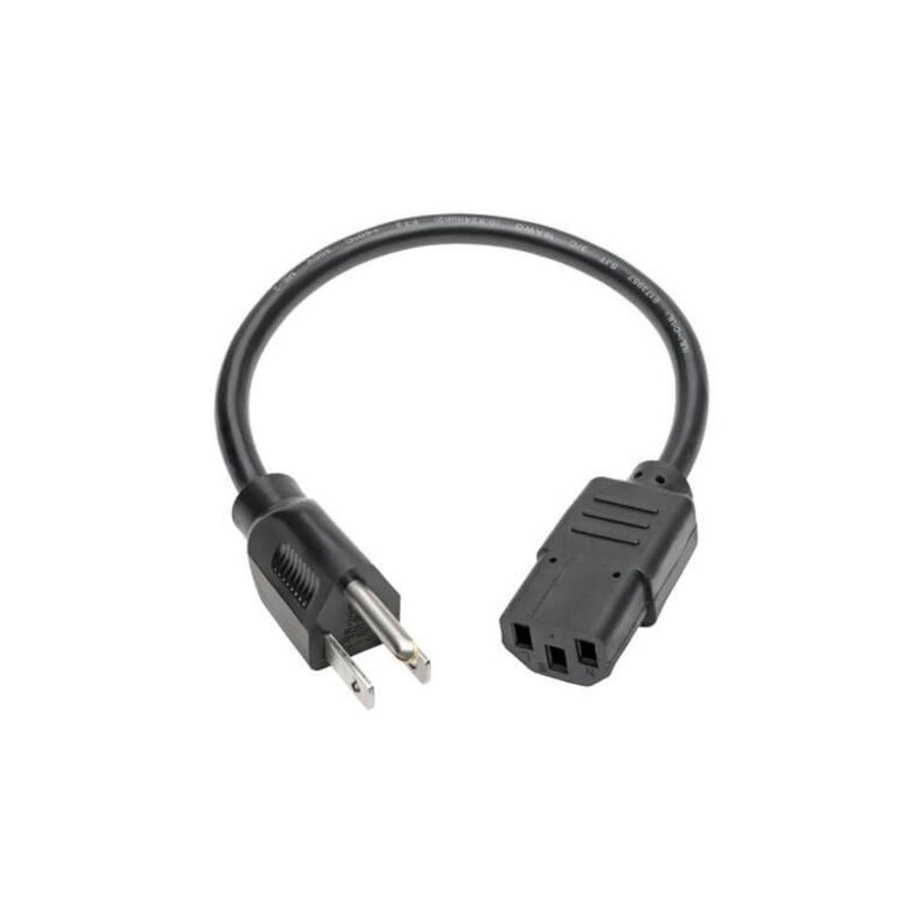 Cable de Alimentación para Computadora, NEMA 5-15P a C13 - 10A, 125V, 18 AWG, 30.5 cm [1 pie], Negro