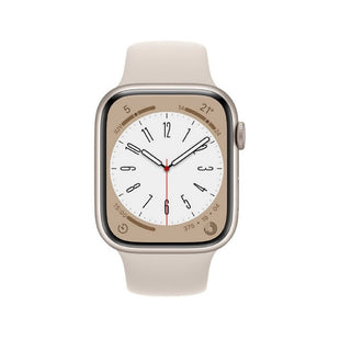 Apple Watch Series 8 (GPS) - Caja de aluminio en blanco estrella de 45 mm - Correa deportiva blanco estrella - Talla única