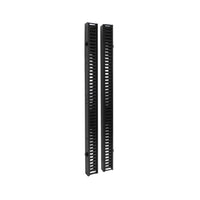 Sujetador de cables vertical SmartRack, 1.83 m [6 pies] - Doble ducto de peine con tapa e instalación sin herramientas
