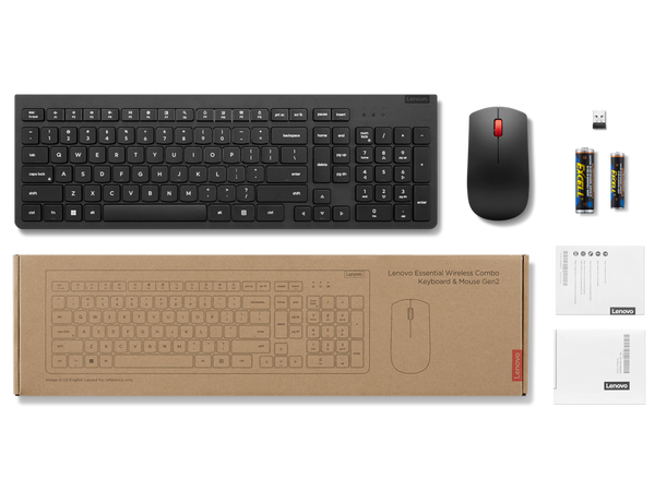 Lenovo Essential Wireless Combo Keyboard & Mouse Gen2 Black LA