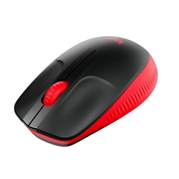 Mouse Inalambrico LOGITECH M190 COLOR Rojo Y Negro.