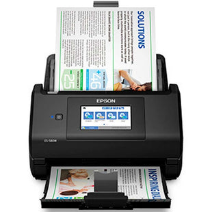 Escáner Epson ES-580W vertical en color dúplex de una sola pasada con alimentación de hojas/ Interface: USB 3.2 Wi-Fi® 802.11 a/b/g/n (5GHz)