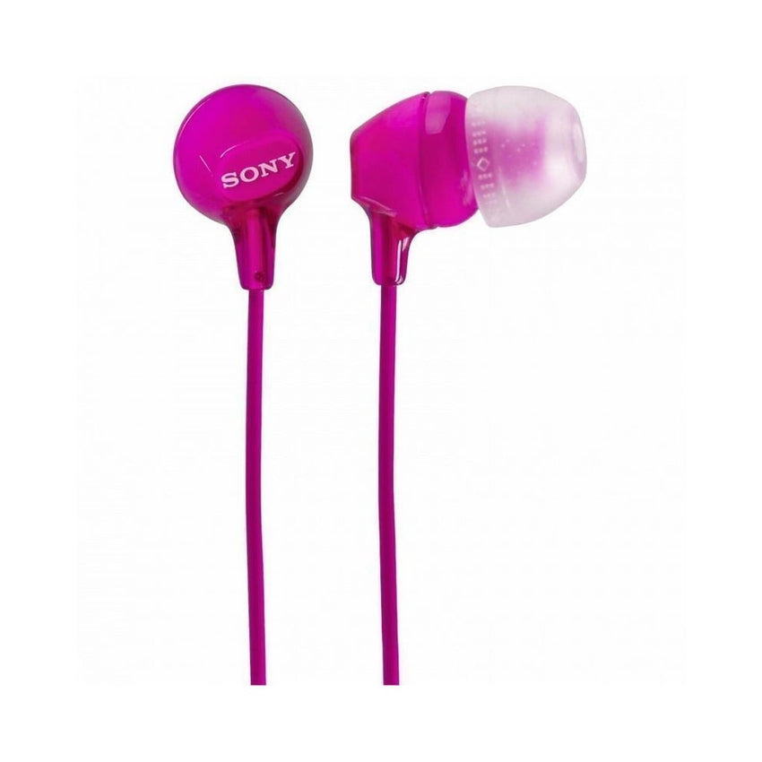 Audífonos Sony internos MDR-EX15AP Color Rosado, de silicona, ajuste seguro, micrófono integrado de alta calidad
