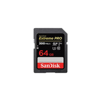 Tarjeta SD SanDisk Extreme PRO UHS-II 64GB hasta 300 MB/s de lectura y hasta 260MB/s de escritura C10, U3,V90