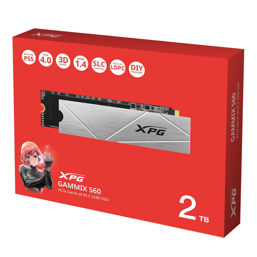 Unidad de Estado Solido ADATA GAMMIX 2TB S60 PCIe Gen4 x4 M.2