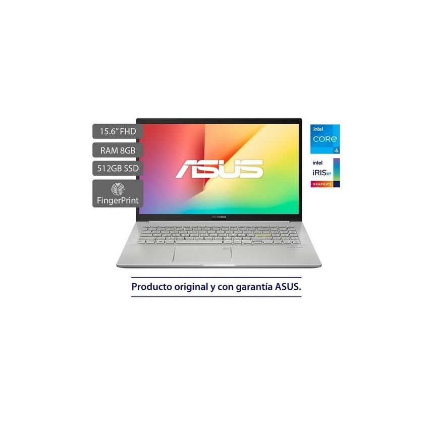 Portátil ASUS VivoBook  K513EA-BQ1796 Intel Core i5-1135G7 15’’ FHD RAM 8GB ROM 512 SSD Transparent Silver