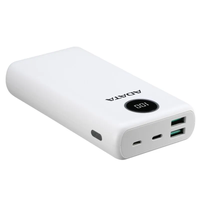 Power Bank 20000mAh blanca digital /2 puertos usb quick charge + 1 Puerto Tipo C Salida + 1 Puerto Tipo C Entrada