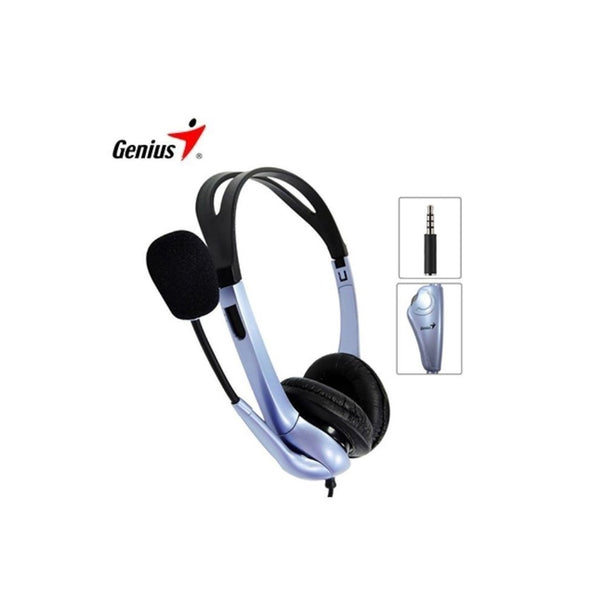 Audífono Diadema GENIUS HS-04S 1 plug 3.5mm COLOR Azul
