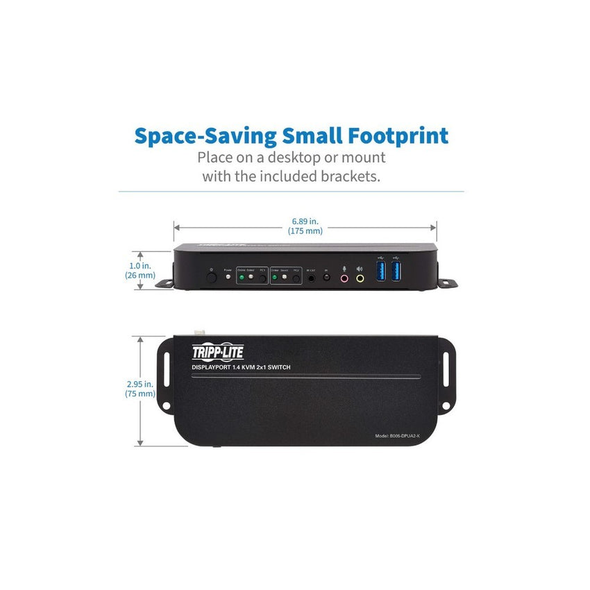 KVM DisplayPort / USB de 2 Puertos - 4K 60 Hz, HDR, HDCP 2.2, IR, DP 1.4, Compartido de USB, Cables USB 3.0