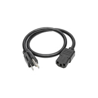 Cable de Alimentación de CA para Computadora de Escritorio, NEMA 5-15P a C13 - 13A, 125V, 16 AWG, 61 cm [2 pies], Negr