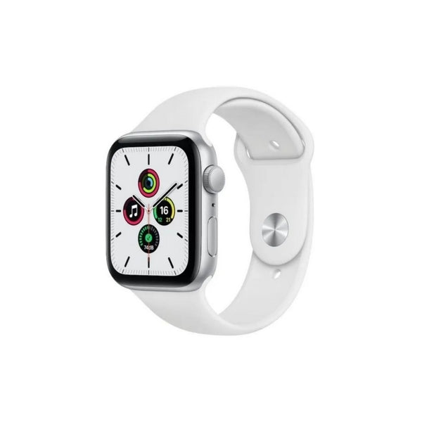 Apple Watch SE GPS, 44mm Silver Aluminium Case with White Sport Band