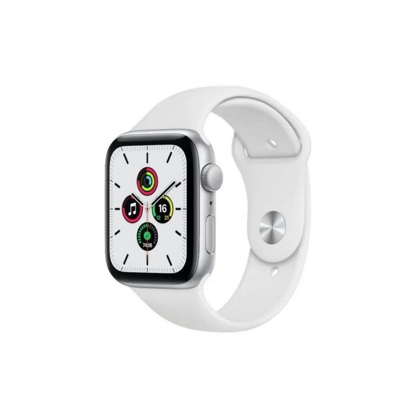 Apple Watch SE GPS, 44mm Silver Aluminium Case with White Sport Band