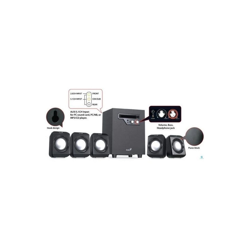 Parlantes Genius SW-5.1 1020 Subwoofer de madera de 5.1 canales