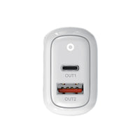 Adaptador Cargador Rápido De 2 Puertos Oraimo kit US OCW-E94D + Cable L53 White LAT