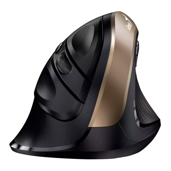 Mouse GENIUS Ergo  8250 Dorado Tipo: Optico/Botones: 6/Resolucion: 800 / 1200 / 1600 DPI/Interfaz: 2.4 GHz/Puerto USB/Alcance: 10 metros (sin interrumpir)/Alimentacion: 1 pila AA (incluida)/Medidas: 111.2 x 78.3 x 73.8 mm/Peso: 97 gr