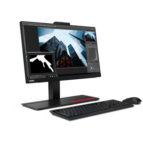 Computador Lenovo Todo en Uno, Intel Core i5, Pantalla 21,5 FHD, 8GB RAM, 1 TB SATA+ 128GB SSD, Windows 10 Pro, negro