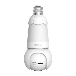 Bulb Cam IMOU Full Color 3MP DOMO WIFI 2K IR 25M Wi-Fi Lente 2.8mm 98° (H), 54° (V), 0~340° Pan, 90°Tilt, Smart IR: 25m DWDR, Compresion: H.265/H.264, Slot MicroSD hasta 256GB, Sirena de Alerta, AI (Deteccion de humano / Vehiculo), Audio 2 vias