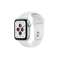 Apple Watch SE GPS, 40mm Silver Aluminium Case with White Sport Band