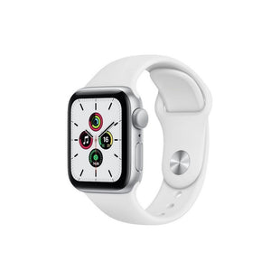 Apple Watch SE GPS, 40mm Silver Aluminium Case with White Sport Band