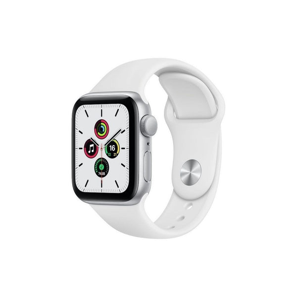 Apple Watch SE GPS, 40mm Silver Aluminium Case with White Sport Band