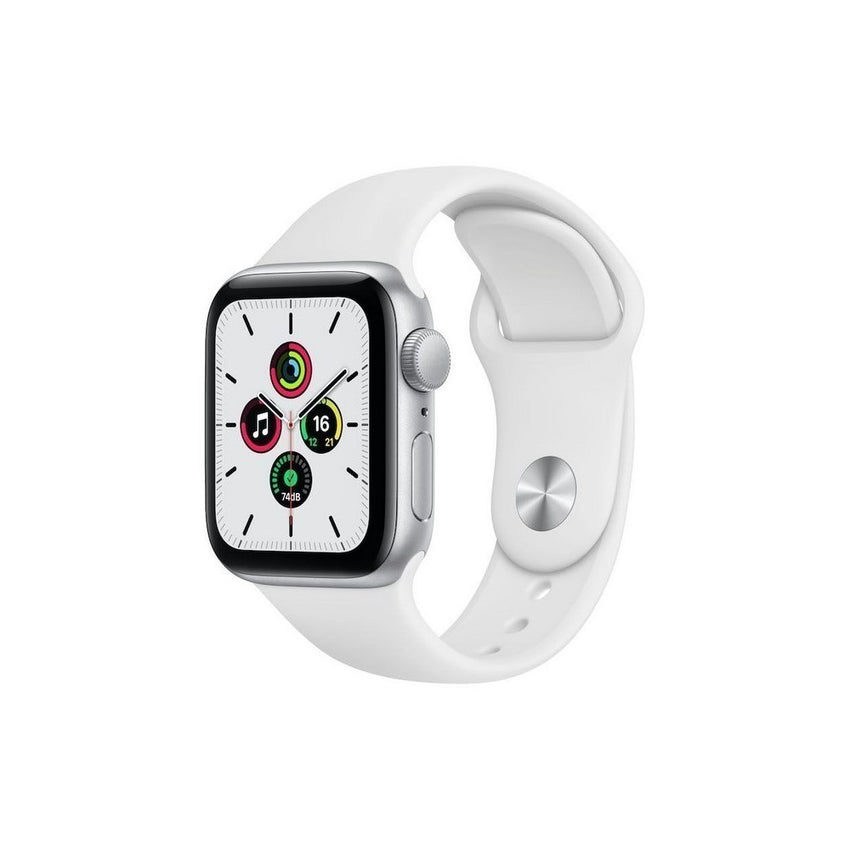 Apple Watch SE GPS, 40mm Silver Aluminium Case with White Sport Band