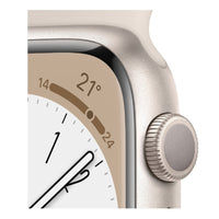 Apple Watch Series 8 (GPS) - Caja de aluminio en blanco estrella de 41 mm - Correa deportiva blanco estrella - Talla única