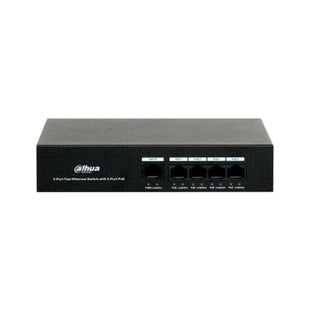 Switch PoE 5 puertos 10/100, 4 puertos PoE, 36 watts / Carcaza metálica