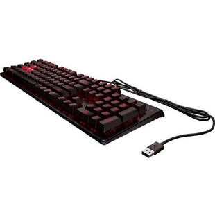 Teclado gaming encoder OMEN by HP color negro - rojo