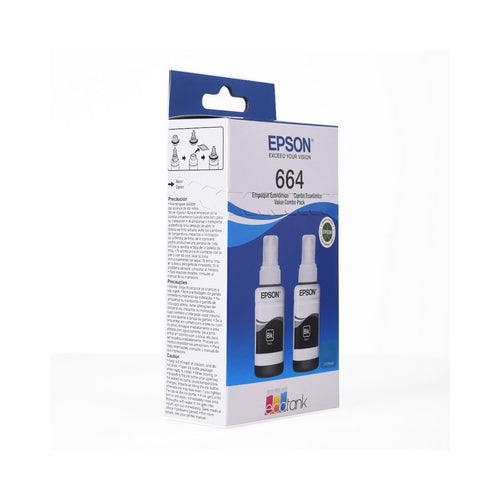 Botella Epson T664120 - Multipack 2 botellas Negras IMPRESORA EPSON L200/210/350/355/555 (4.500 paginas)