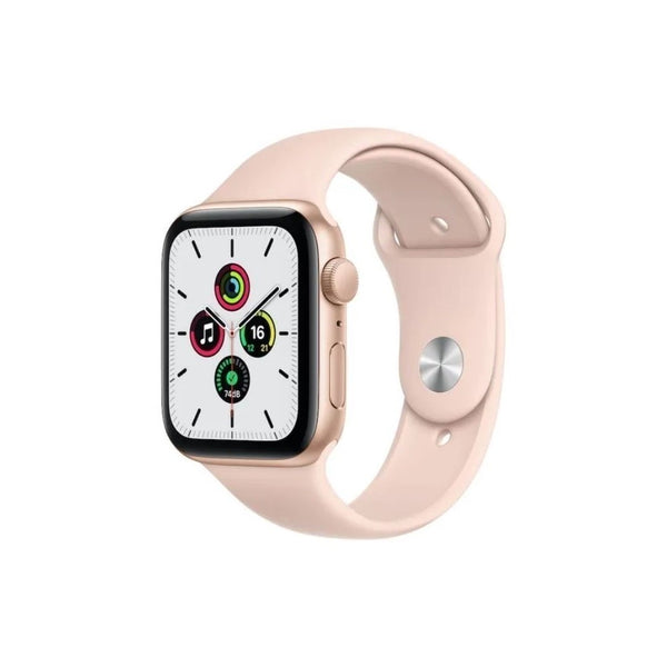 Apple Watch SE (GPS) - Caja de aluminio en oro de 44 mm - Correa deportiva rosa arena