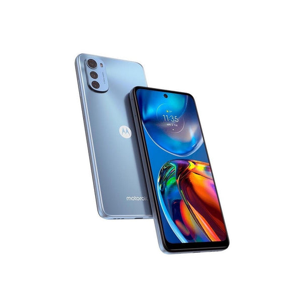 Celular Motorola E32,  sistema operativo Android 11, memoria Interna de 64GB expandible, 4GB de ram color Azul