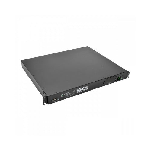 PDU Tripplite Monofásico con Medidor Digital con Switch de Transferencia Automática 3.8kW, 2 Entradas C20 de 200-240V, 8 Tomacorrientes C13 y 2 C19, 1U, TAA