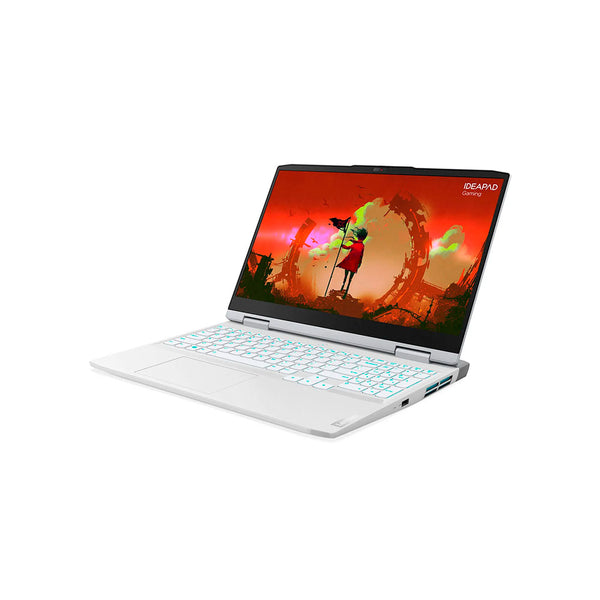 Portátil Lenovo IP Gaming 3 15ARH7 AMD Ryzen 5 6600H 15,6 Pulgadas FHD Memoria 8GB Estado Solido 512GB Tarjeta de Video Nvidia RTX 3050 4GB Windows 11 Home Color Blanco Bundle Mouse
