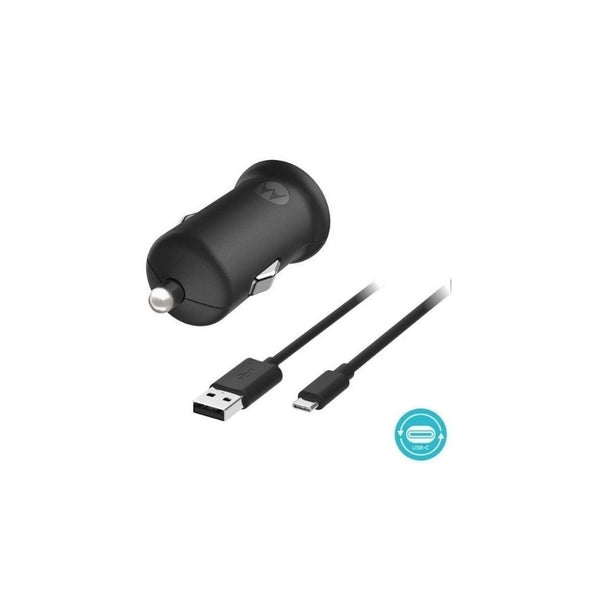 Cargador de Carro Motorola TurboPower 18 QC 3.0 Car Charger w/ 1m USB-C datacable