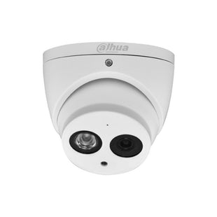 Camara Dahua Domo, 4MP, Lente fijo 2,8mm, 4en1 (CVI/TVI/AHD/CVBS), Audio micrófono integrado de un canal, DWDR, Smart IR50m, IP67, 12VDC.
