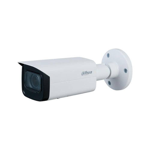Camara Dahua Bullet IP, 2MP, Lente Motorizado 2.7mm–13.5 mm, H264/H265, WDR, IR60m, Tarjeta SD maximo 256GB, IP67 / IK10, 12VDC / POE.