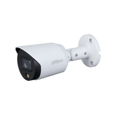 Camara Dahua Bullet, 2MP, Full Color, Lente Fijo 3,6mm, IR20M, Audio incorporado, 4en1 (CVI/TVI/AHD/CVBS), Semimetalica, DWDR, StarLight, IP67, 12VDC