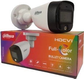 Camara Dahua Bullet, 2MP, Full Color, Lente Fijo 2,8mm, IR20M, 4en1 (CVI/TVI/AHD/CVBS), Semimetalica, DWDR, StarLight, IP67, 12VDC