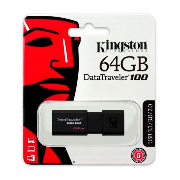 Memoria USB Kingston DataTraveler 100 G3 DT100G3 64GB 3.0 Negro