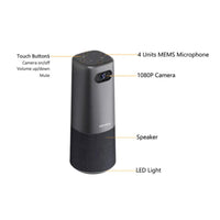 Cámara Dahua USB todo en uno 1080P,2MP / FHD a 30fps, gran angular de 100° reducción de ruido digital 3D,Procesamiento de voz multidimensional, presenta más naturaleza, voz abundante y clara,Algoritmo de matriz omnidireccional de 4 micrófonos, captación d