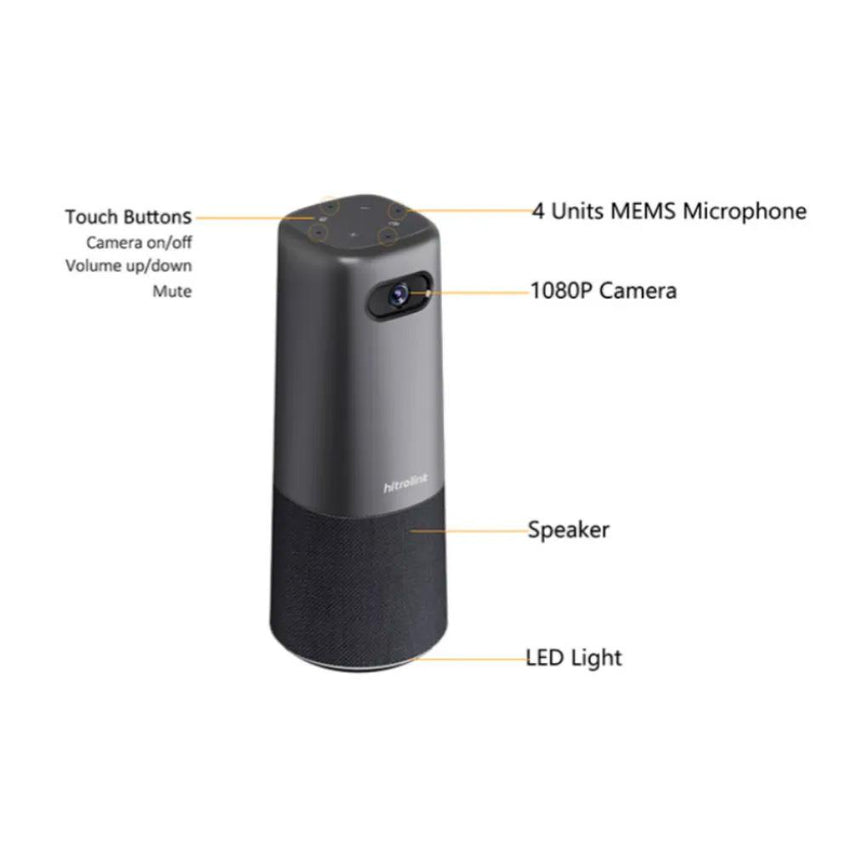 Cámara Dahua USB todo en uno 1080P,2MP / FHD a 30fps, gran angular de 100° reducción de ruido digital 3D,Procesamiento de voz multidimensional, presenta más naturaleza, voz abundante y clara,Algoritmo de matriz omnidireccional de 4 micrófonos, captación d