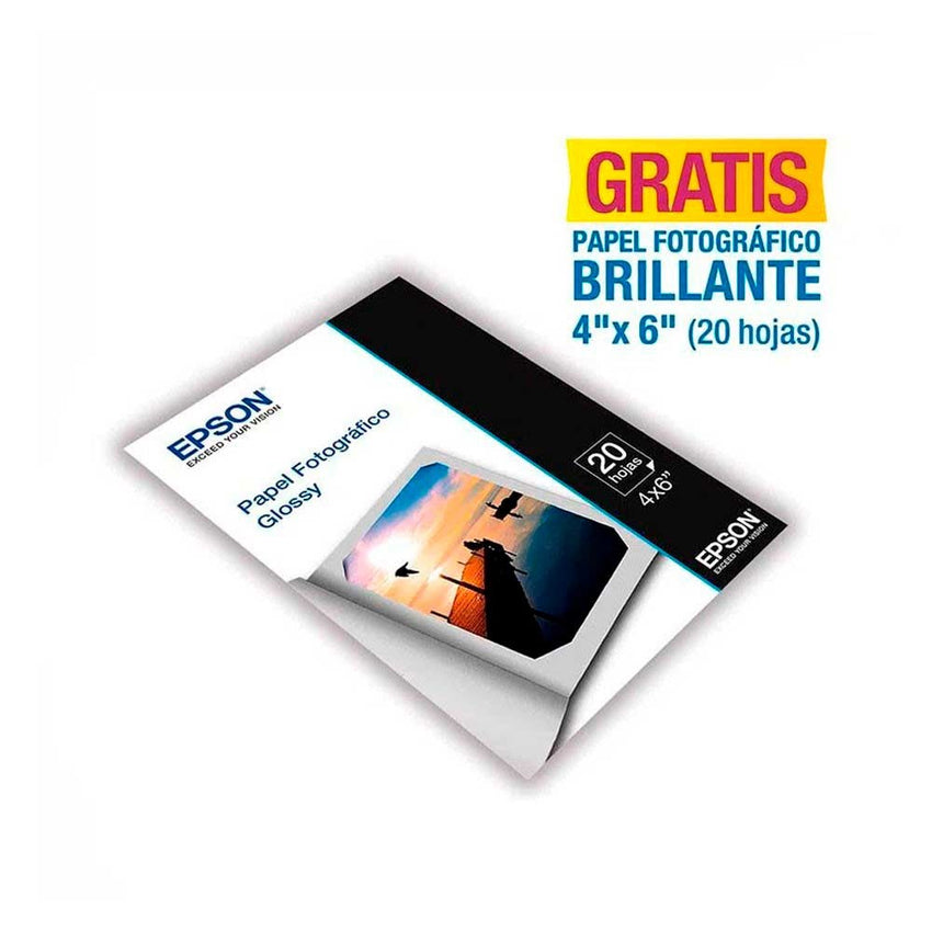 Kit 4 Botellas de Tinta para impresoras EPSON + Papel Fotográfico