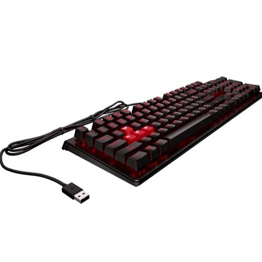 Teclado gaming encoder OMEN by HP color negro - rojo